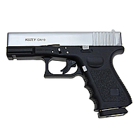 Стартовий пістолет Kuzey GN19 shiny chrome, з дод. магазином (Glock 19)