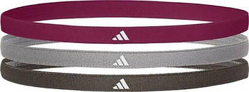 Пов'язки на голову Adidas Hairbands 3pk чорний бордовий сірий One Size (комплектація 3 шт.)