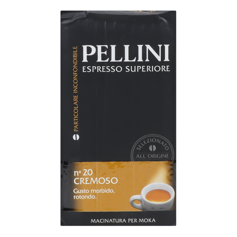 Кава мелена Pellini Cremoso No20 у пачці 250 г, Суміш робуста арабіка
