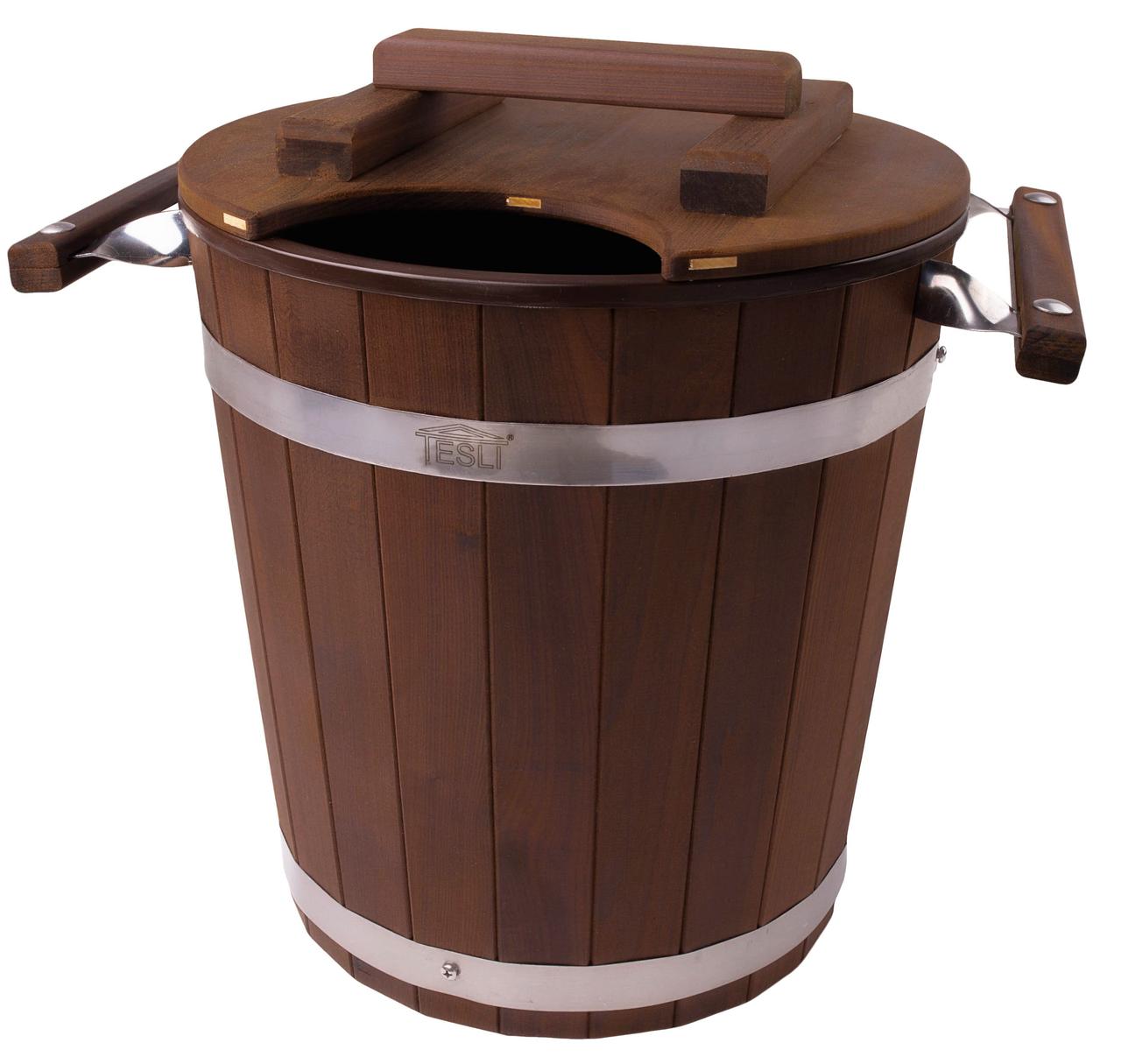 Запарник Tesli 20 л. із термодеревини та пластмасовою вставкою з кришкою