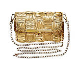 Пряжа трикотажна металік колір Золото 100 грам 25 м, фото 3