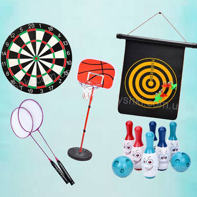 Бадмінтон, теніс, дартс, баскетбол, боулінг.