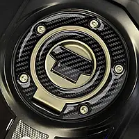Наклейка на кришку бака мотоцикла чорна 3D