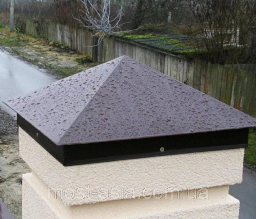 Ковпаки металеві на стовпчики забору.