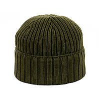 Зимова шапка на повному флісі 2*1 світлий хакі