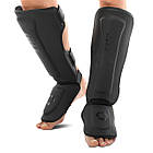 Захист гомілки та стопи шкіряний для єдиноборств захист для ніг Hard Touch 4229 розмір M Black, фото 2