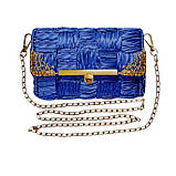 Пряжа трикотажна металік колір Синій 100 грам 25 м, фото 3