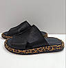 STTOPA Розміри 40-45. Шльопанці великих розмірів шкіряні. 474-4045 Чорні Леопардові, фото 4