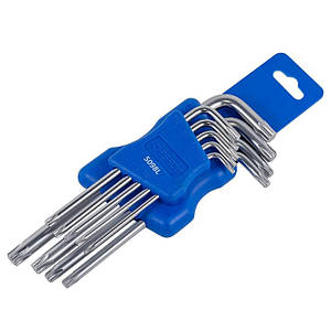 Набір ключів Г-подібних TORX  довгих 9пр.(Т10, Т15, Т20, Т25, Т27, Т30, Т40, Т45, Т50) Forsage F-5098L