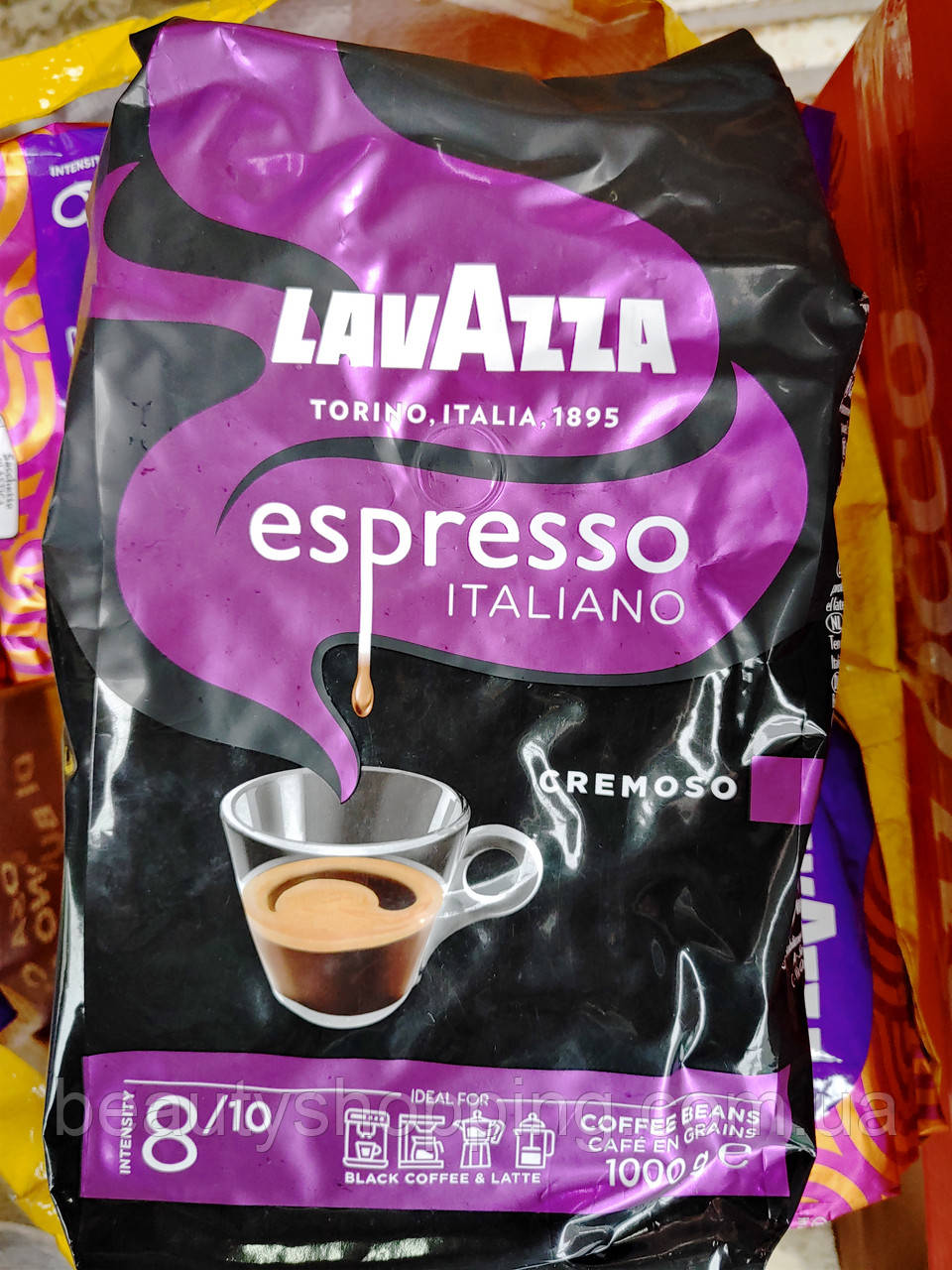Кава в зернах Лавацца еспресо кремосо Lavazza Espresso Italiano Cremoso 1кг Torino Італія