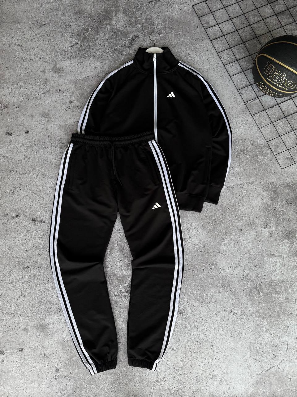 Спортивний костюм чоловічий чорний без капюшону Adidas (Адідас), фото 1