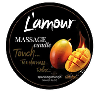 Масажна свічка із ароматом манго L'amour Mango, 30 мл.