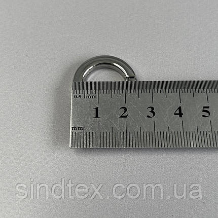 Карабін-кільце для сумки 15 мм, нікель - 2,5 см, фото 3