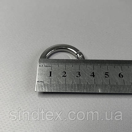 Карабін-кільце для сумки 25 мм, нікель- 3,5 см, фото 3