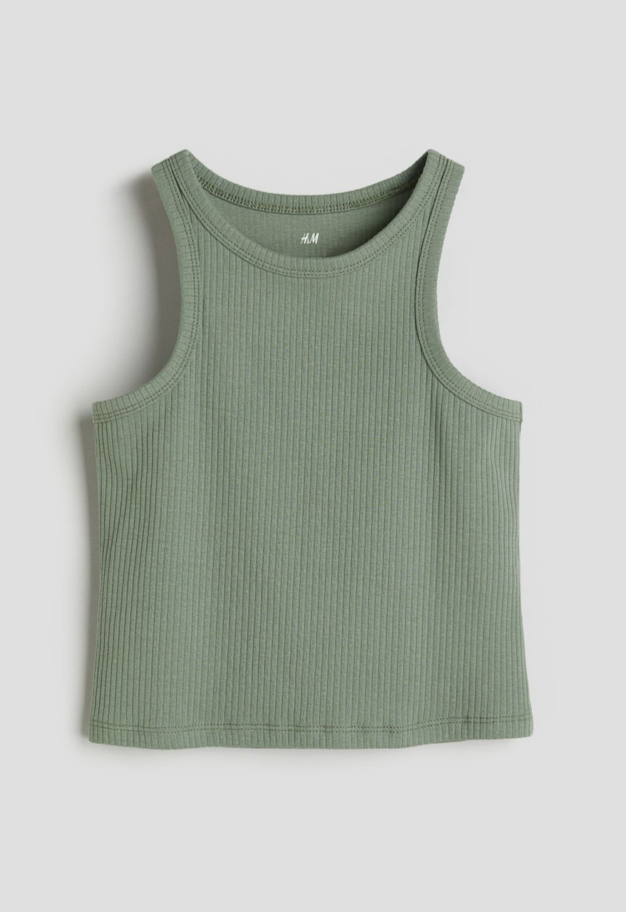 Майка в рубчик зелена H&M 134-140см