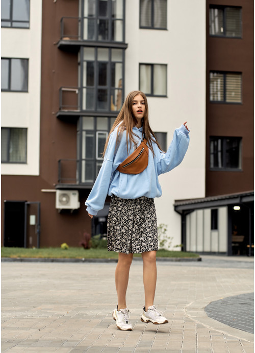 Сумка на пояс бананка Sambag Soho BSS Натуральна руда шкіра, фото 1