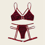 Велюровий комплект жіночої нижньої білизни – романтичний подарунок для коханої, фото 6