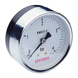 Манометр аксіальний (KOER KM.611A) (0-4 bar), D 63мм, 1/4''-1/2'' (KR0210)