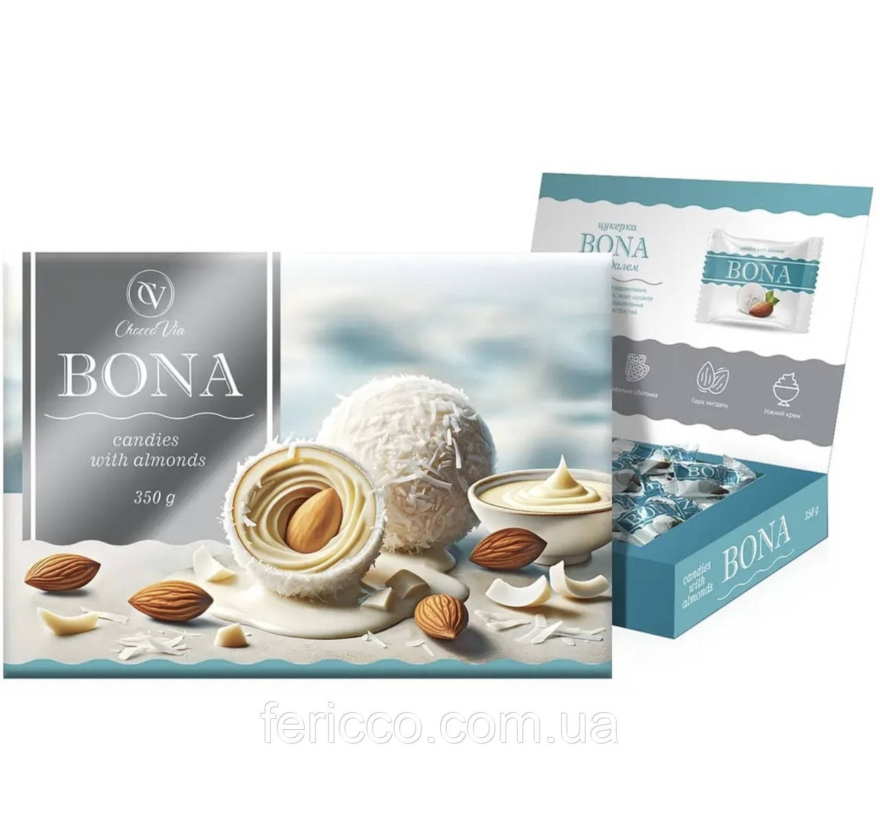 Набір цукерок "Bona з мигдалем" 350г ТМ Chocovia