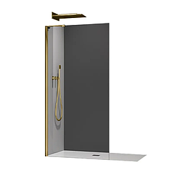 Душова перегородка Koer SR SP02-100x200-TR-12 Walk-In проз.кло Easy Clean 8 мм, матове золото (KR53
