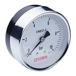 Манометр аксіальний (KOER KM.611A) (0-10 bar), D 63мм, 1/4''-1/2'' (KR0212)
