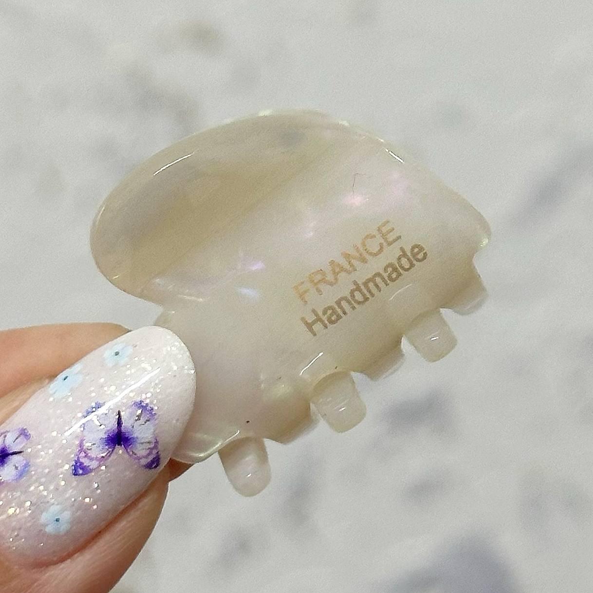 Крабик для волосся Pearl Lux Mini (Молочний), фото 1