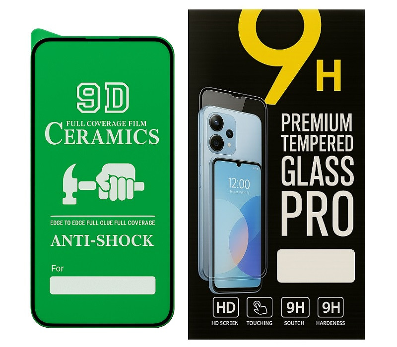 Протиударна захисна плівка Ceramics 9D для Apple iPhone 14 Pro Max з чорною рамкою, глянцева