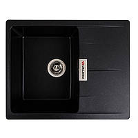 Гранитная мойка для кухни VALESO ZIRKONE 6250 матовая Черный металлик