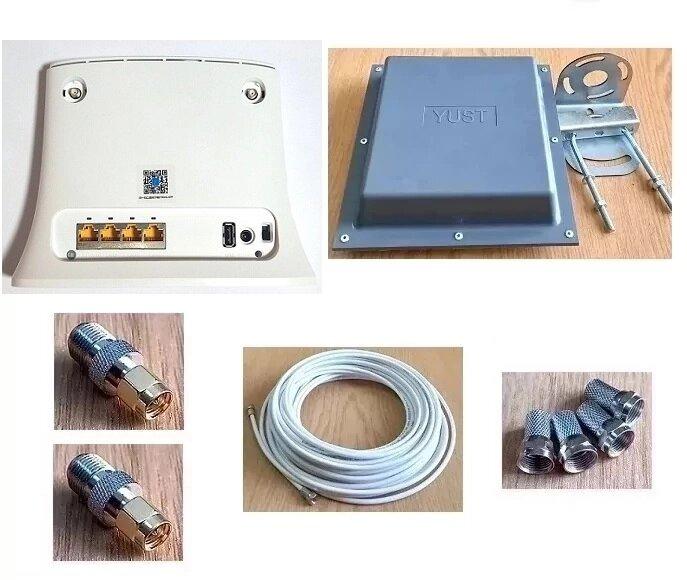 4G LTE MIMO WiFi роутер ZTE MF285Nз антеною панельною MIMO 16 дБ, 2хSMA-male перехідниками, 20м кабелю RG-58U 50 Ом