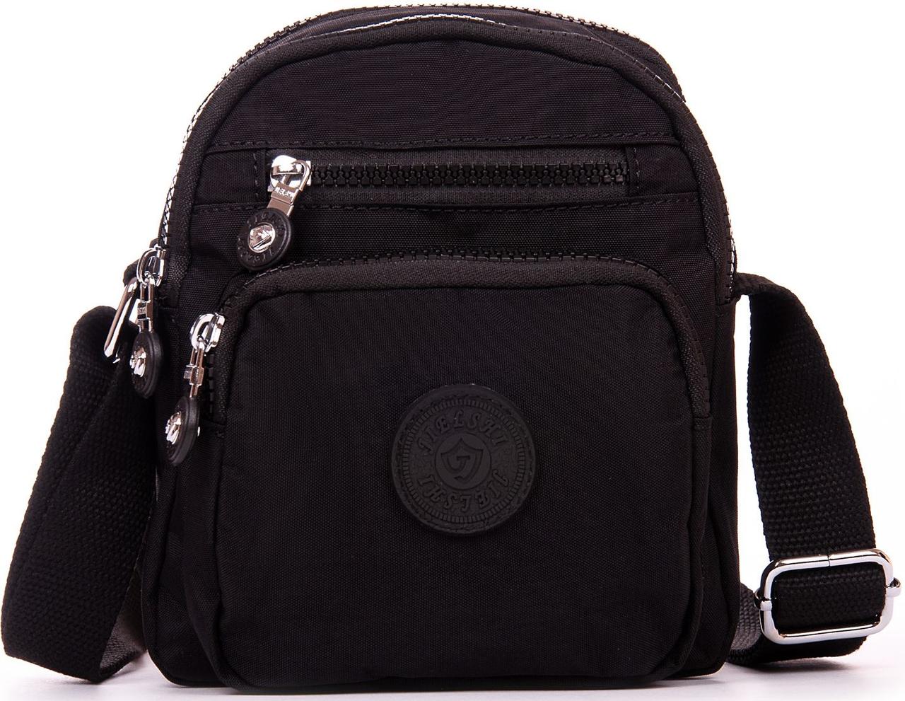 Сумка жіноча JIELSHI 17х19х11 см Чорний (LANC23 black), фото 1