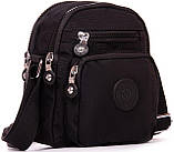 Сумка жіноча JIELSHI 17х19х11 см Чорний (LANC23 black), фото 2