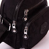 Сумка жіноча JIELSHI 17х19х11 см Чорний (LANC23 black), фото 4