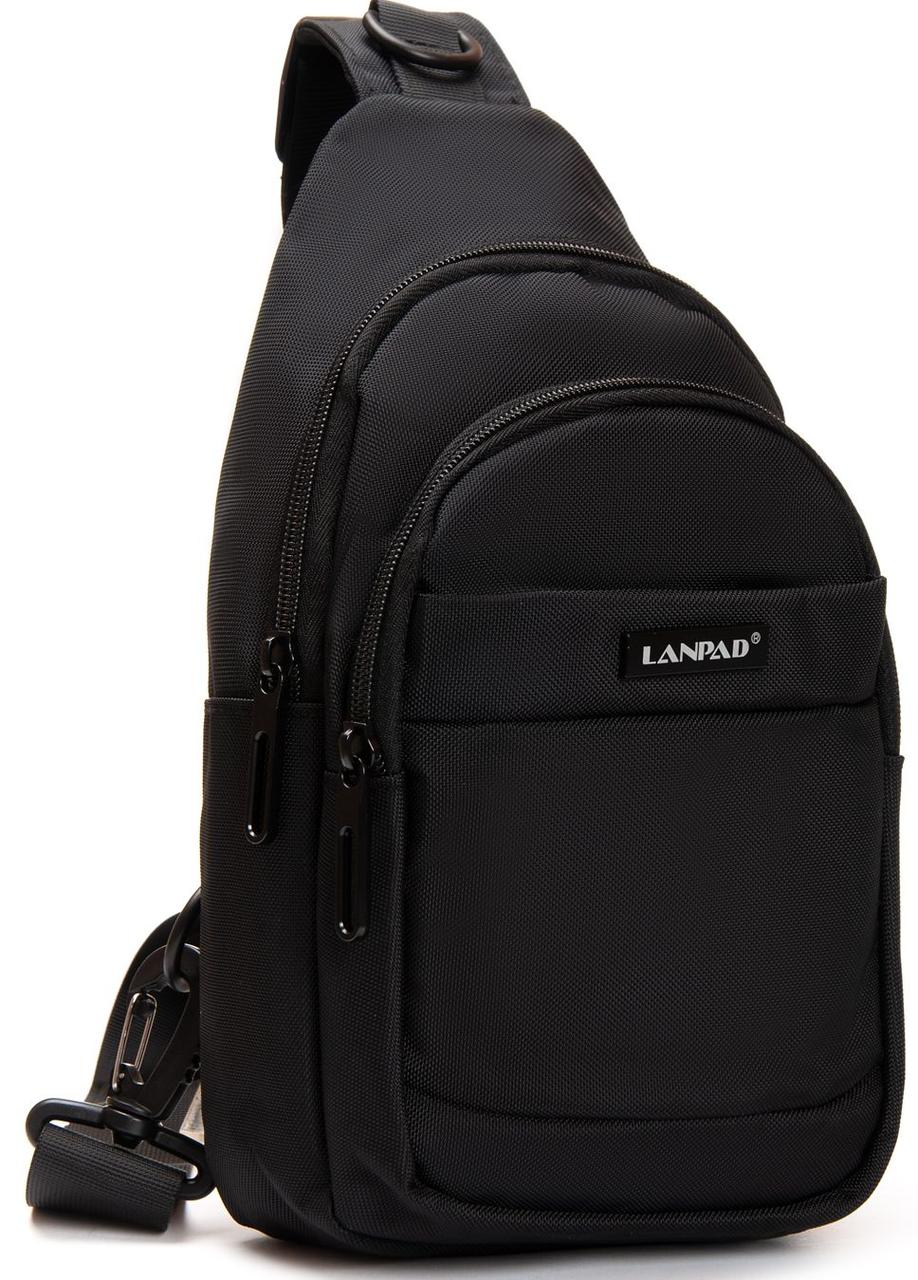 Сумка чоловіча LANPAD 17х29х10 см Чорний (LAN63746 black), фото 1