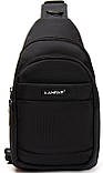 Сумка чоловіча LANPAD 17х29х10 см Чорний (LAN63746 black), фото 2