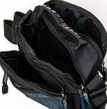 Чоловіча сумка LANPAD на плече 20х25х10 см Синьо-чорний (LAN8651 blue), фото 3