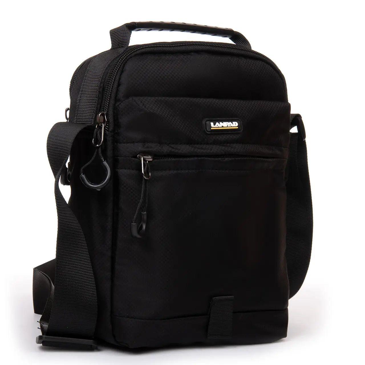 Сумка-планшет LANPAD чоловіча 20х24х10 см Чорний (LAN7669 black), фото 1