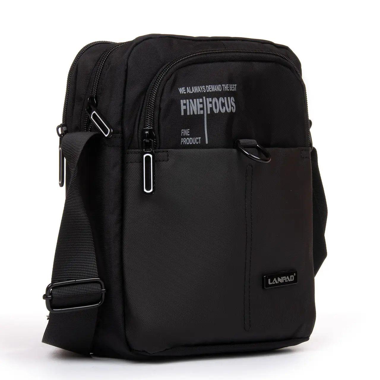Сумка-планшет LANPAD чоловіча 20х26х10 см Чорний (LAN65318 black), фото 1