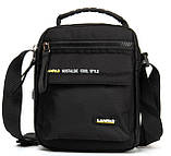 Сумка тканинна LANPAD чоловіча 18х20х10 см Чорний (LAN4118 black), фото 2