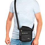 Сумка тканинна LANPAD чоловіча 18х20х10 см Чорний (LAN4118 black), фото 7
