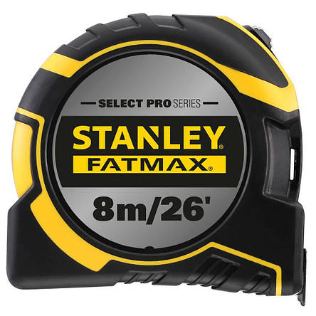 Рулетка вимірювальна FatMax®Autolock завдовжки 8 м/26, завширшки 25 мм, у прогумованому корпусі, двосторонній, фото 1
