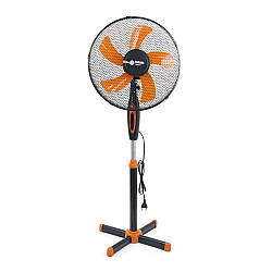 Вентилятор підлоговий YT41165, 16″, 100W, ціна за ящик (4шт), 3 режими, 220V, Black/Orange, Box