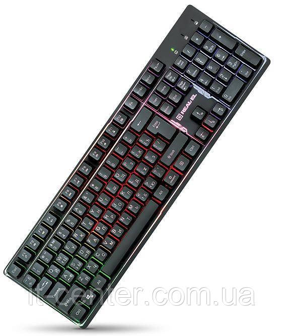 Клавіатура мультимедійна Real-EL Comfort 7011 Backlit Black (EL123100043) з підсвіткою