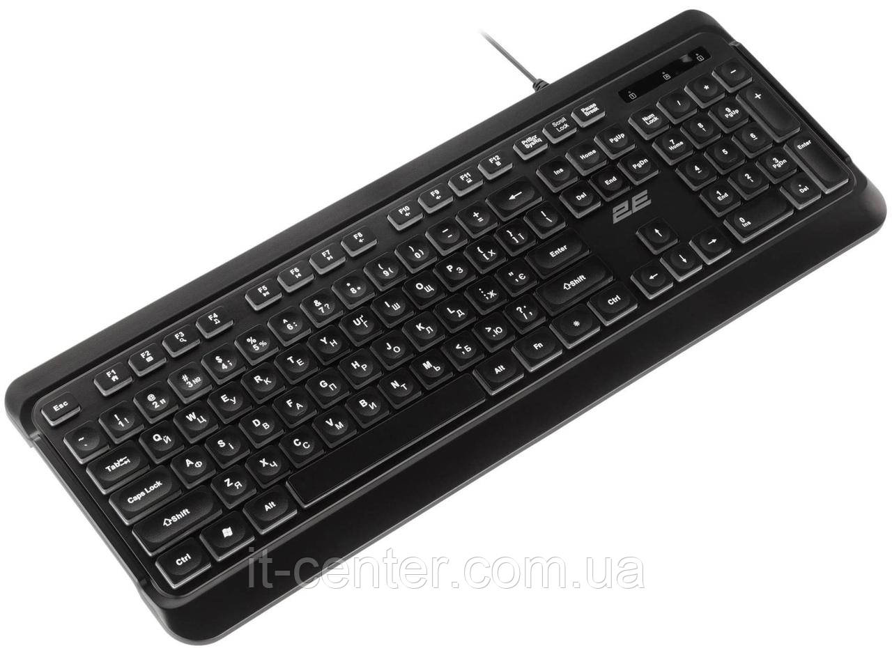 Клавіатура 2E KS120 ENG/UKR Black (2E-KS120UB_UA) з підсвіткою