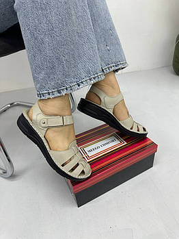 Босоніжки жіночі MeegoComfort 8129-1 бежеві шкіряні 36