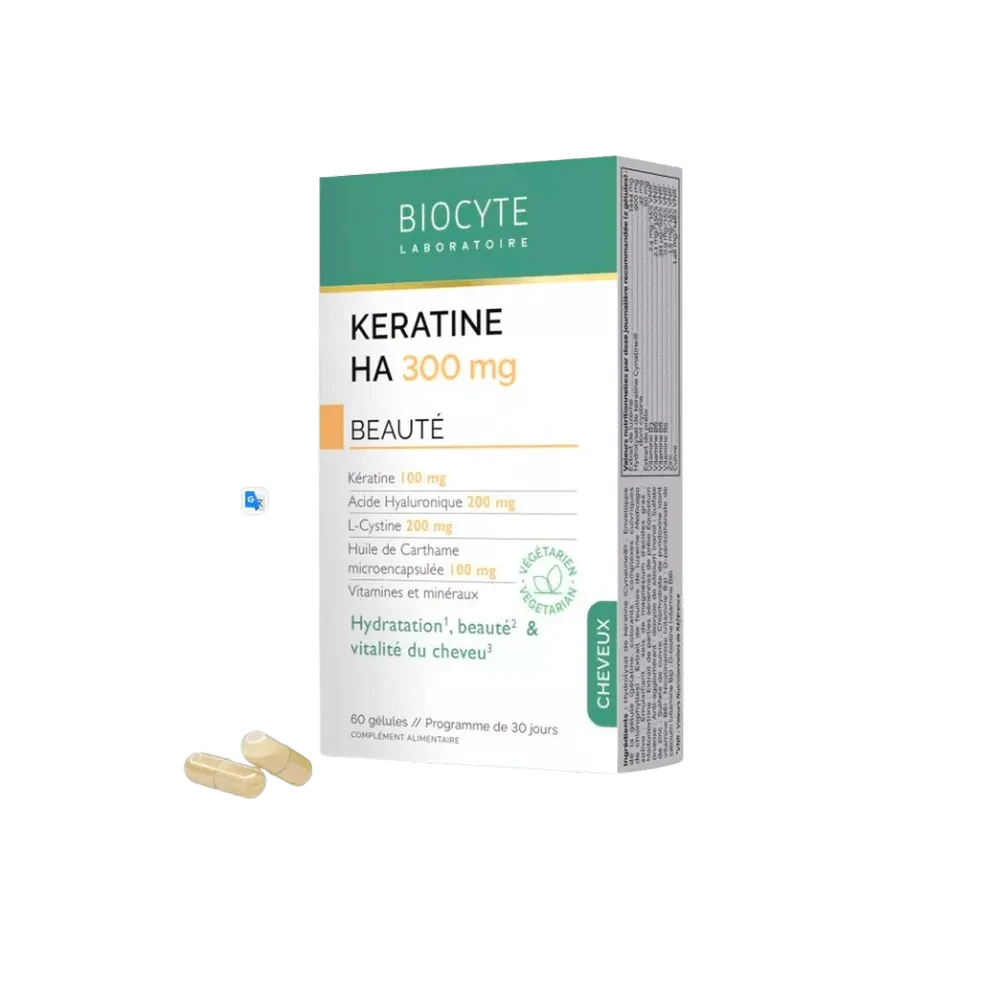 Biocyte KERATINE HA 300 Життєва сила волосся: покращує структуру, 60 капсул