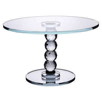 Тортівниця скляна на ніжці 30×19 см см підставка для торта, капкейків прозора HP-4-79S