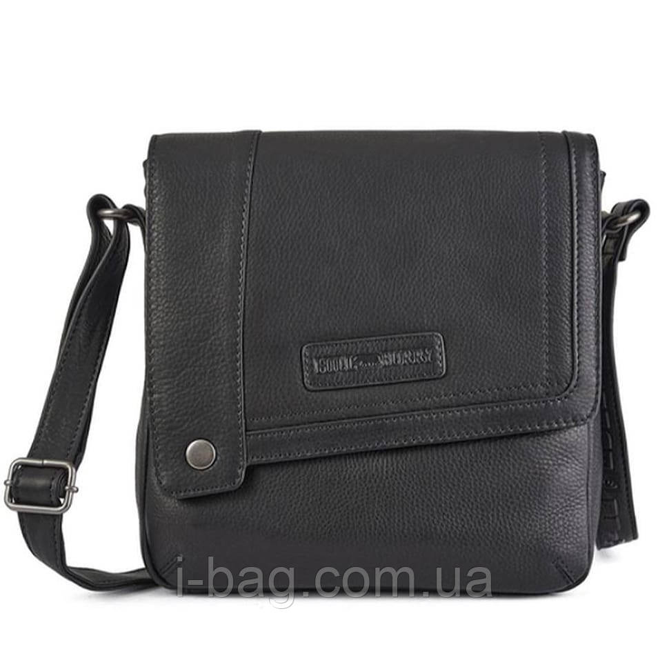 Чоловіча сумка на плече Hill Burry HB3336A з косим клапаном чорна