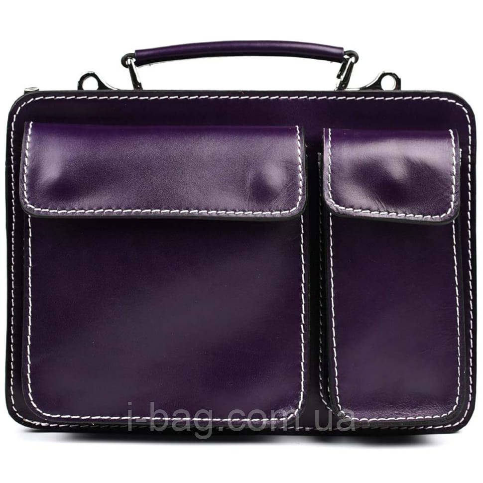 Жіночий шкіряний портфель Firenze FR7007P сливовий