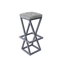 Стілець барний "Бакаут", сірий, каркас графіт