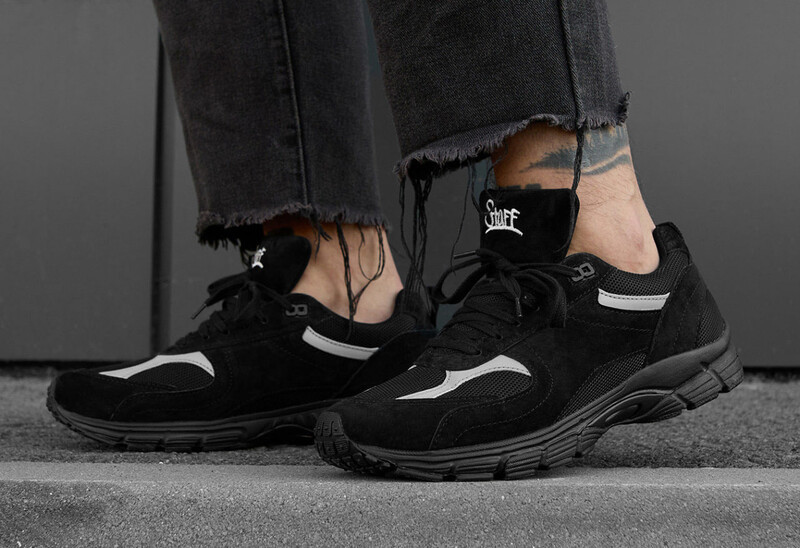 Чорно-білі чоловічі кросівки Staff all black reflective, фото 1